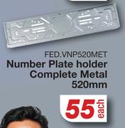 Number Plate Holder Complete Metal 520mm FED.VNP520MET-Each