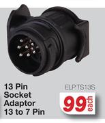 13 Pin Socket Adaptor 13 To 7 Pin ELP.TS13S-Each