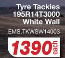 Tyre Tackies 195R14T3000 White Wall EMS.TKWSW14003-Each