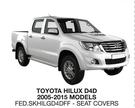 Skinz Custom Fit Seat Covers For Toyota Hilux D4D 2005-2015 Models FED.SKHILGD4DFF-Per Set