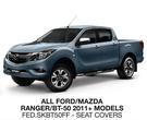 Skinz Custom Fit Seat Covers For All Ford/Mazda Ranger/BT-50 2011+ Models FED.SKBT50FF-Per Set