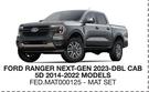 Race Rubber Mats For Ford Ranger Next Gen 2023 DBL Cab 5D 2014-2022 Models FED.MAT000125-MAT SET-Per