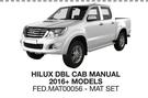 Race Rubber Mats For Hilux DBL Cab Manual 2016+ Models FED.MAT00056-MAT SET-Per Set