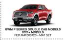Race Rubber Mats For GWM P Series DBL Cab Models 2021+ Models FED.MAT000120-MAT SET-Per Set