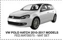 Race Rubber Mats For VW Polo Hatch 2010-2017 Models FED.MAT00075-MAT SET-Per Set