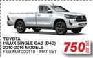 Race Rubber Mats For Toyota Hilux Single CAB (D4D) 2010-2016 Models FED.MAT000110-MAT SET-Per Set