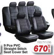  9Pce PVC Straight Stitch Seat Cover Set FED.TY1795-Per Set
