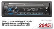 Pioneer Direct Ctrl For iPhone & Certain Android PH,Dual BT,13 Band PH,Equaliser,USB PIO.MVHS325BT