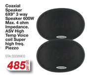Star Sound Coaxial Speaker 6 x 9" 3 Way Speaker 600W STA.SSS6903-Per Set