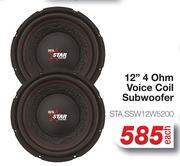 Star Sound 12" 4 Ohm Voice Coil Subwoofer STA.SSW12W5200-Each