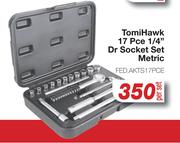 Tomi Hawk 17 Pce 1/4" Dr Socket Set Metric FED.AKTS17PCE-Per Set