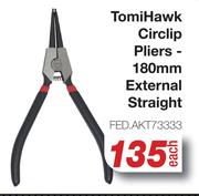 Tomi Hawk Circlip Pliers 180mm External Straight FED.AKT73333-Each