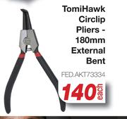 Tomi Hawk Circlip Pliers 180mm External Bent FED.AKT73334-Each