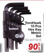 TomiHawk 10Pce Hex Key Metric Set FED.AKT73016-Per Set