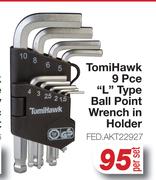 TomiHawk 9Pce "L" Type Ball Point Wrench in Holder FED.AKT22927-Per Set