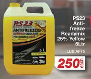 PS23 Anti Freeze Readymix 25% Yellow LUB.AF75-5L Each