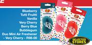 Blueberry Tutti Fruitti Vanilla Very Cherry Berry Blue Bubblegum Duo Mini Air Freshener-Very Cherry