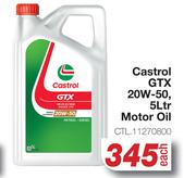 Castrol GTX 20W-50 Motor Oil CTL. 11270800-5Ltr Each