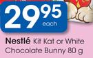 Nestle Kit Kat Or White Chocolate Bunny-80g Each
