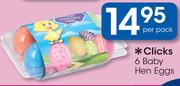 Clicks 6 Baby Hen Eggs-Per Pack