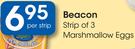 Beacon Strip Of 3 Marshmallow Eggs-Per Strip