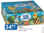 Clicks 20 Chocolate Coated Mallow Eggs-Per Pack