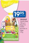 Jacquot Variety Bag 100g Or Bag Of 6 Foiled Bunnies Or Eggs 75g-Per Pack