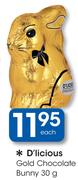D'licious Gold Chocolate Bunny-30g