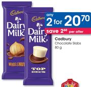 Cadbury Chocolate Slabs-2x80g