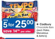 Cadbury Chocolate Bars (Excl.Flake,Marvelous & Astro's)-For 5