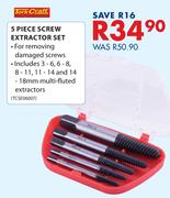  Tork Craft 5 piece Screw Extractor Set