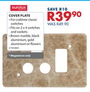 Eurolux Cover Plate  2x4 Switch