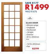 Swartland Glass Door-Per Pair