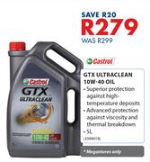 Castrol GTX Ultraclean 10W-40 Oil-5Ltr