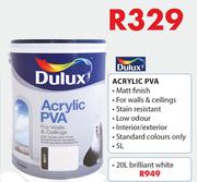 Dulux Acrylic PVA Brilliant White-20Ltr