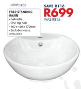 Splashworks Free Standing Basin-460 x 460 x 170mm