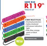 Electric Mate 6 Way Multiplug-Each