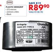 Plastic Brikgrip Black 375 Micron-225mm x 40m