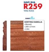Chamber Value Skirting Isabella 2.4m Meranti-200 x 21mm