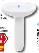 White Ceramic Macneil Basin & Pedestal