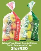 Cripps Pink, Royal Gala & Granny Smith Econopacks-For 2 x 1Kg