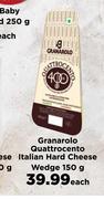 Granarolo Quattrocento Italian Hard Cheese Wedge-150g Each