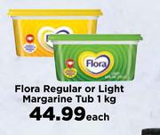 Flora Regular Or Light Margarine Tub-1Kg Each