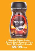 Nescafe Classic Dawn, Strong, Black Roast Or Ivory Coast-200g Each