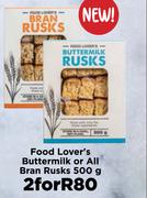 Food Lover's Buttermilk Or All Bran Rusks-For 2 x 500g