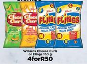 Willards Cheese Curls Or Flings-For 4 x 150g