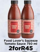 Food Lover's Squeeze Tomato Sauce-For 2 x 750ml