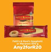 Fatti's & Moni's Spaghetti Or Macaroni-For Any 2 x 500g