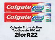 Colgate Triple Action Toothpaste-For 2 x 100ml