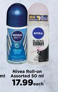 Nivea Roll On Assorted-50ml Each